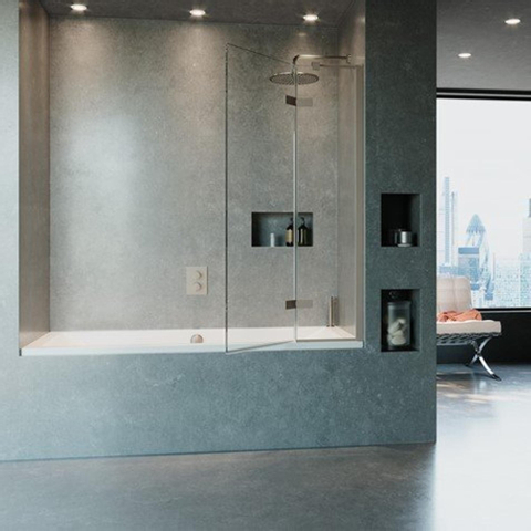 Crosswater Optix 10 Pare-baignoire - 90x150cm - droite - inox brossé SW876290