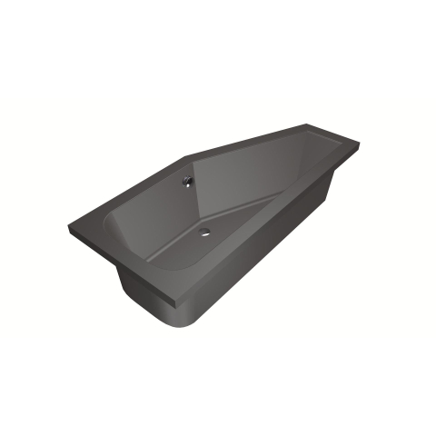 Xenz Lagoon Baignoire d'angle - 170x75x48 - bonde Centrale - Droite - Compact - acrylique - anthracite SW102982