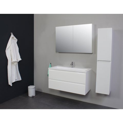 Basic Bella Tabliers latéraux pour armoire toilette 60x14x2cm Blanc brillant SW398045