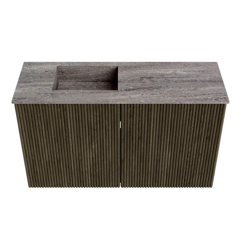 Mondiaz JOYA-DLUX Meuble de salle de bains 70cm - couleur Shadow - Vasque FAYE position Gauche Sans trou de robinet couleur Oza SW1425043