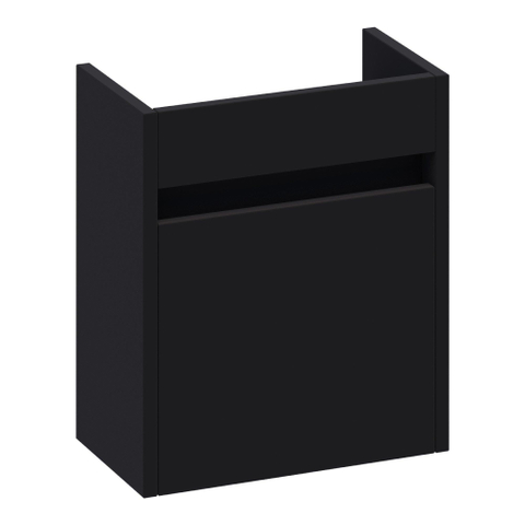 BRAUER Adore meuble sous-lavabo pour lave-mains - 40x45x22cm - avec 1 porte sans poignée ouvrant à gauche noir mat SW522691