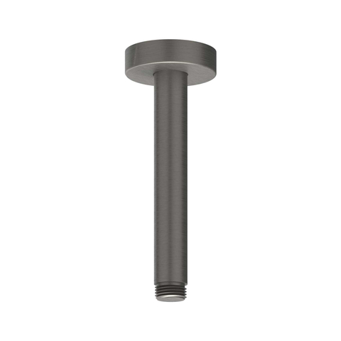 IVY Bond Ensemble de douche de tête - encastré - symmetry - inverseur d'arrêt 2 voies - bras de plafond 15 cm - douche de tête medium 25 cm - barre de douche avec sortie - flexible de douche 150 cm - douchette satin spray - Noir métal brossé PVD SW1033607