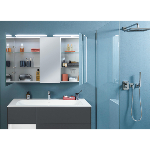 Villeroy & Boch my view one spiegelkast - 120.7x74.6cm - met 3 deuren - met led - zilver SW73043