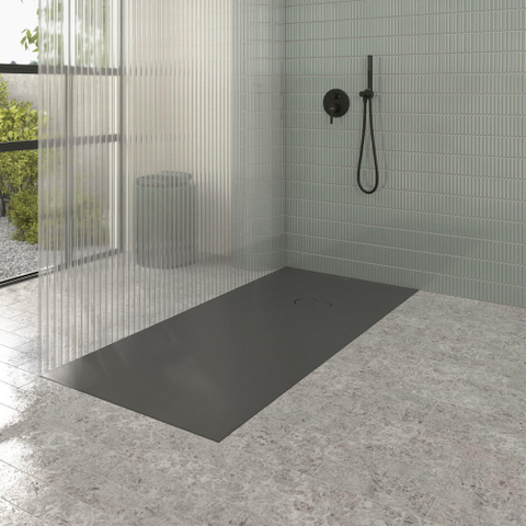 Villeroy & Boch Ecora douchebak - 170x80x4.5cm - afvoer korte zijde - anthracite (antraciet) SW1558963