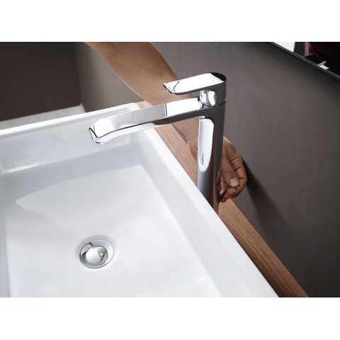 Hansgrohe Metris 1 greeps wastafelkraan - 260 met trekwaste - hoogglans chroom 0450908