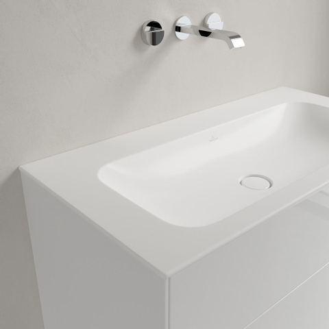 Villeroy & Boch finion meubelwastafel - 100x50 - zonder kraangat - zonder overloop stonewhite CeramicPlus - Stone White (mat wit) SW209389