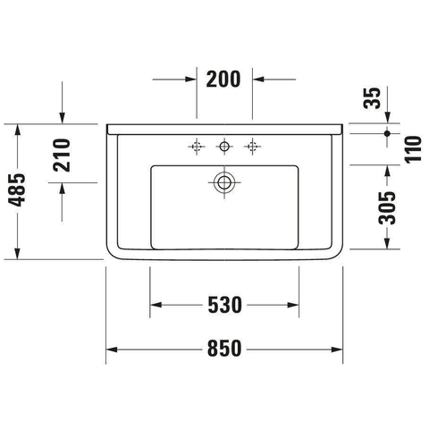 Duravit Starck 3 Meubelwastafel - 85x48.5cm - wit 0314080
