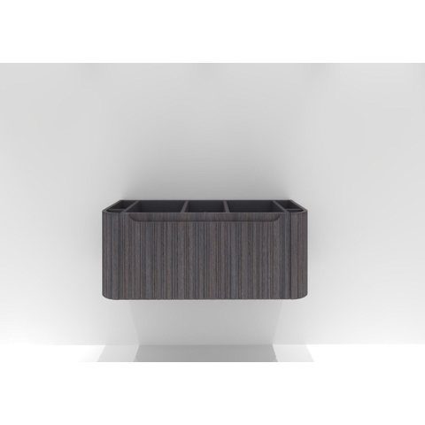H&R meubles de salle de bains Juice Meuble sous lavabo - 100x45x40cm - coins arrondis - façade 3D - 1 tiroir - poignée intégrée - wengé SW867632