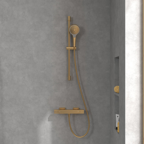 Villeroy & Boch Universal Taps & Fittings Mitigeur thermostatique de douche pour douche Angulaire - Brushed Gold (or) SW974088