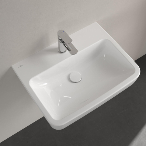 Villeroy & Boch O.novo lavabo - dessous meulé 60x46cm - avec 1 trou de robinet blanc SW448443
