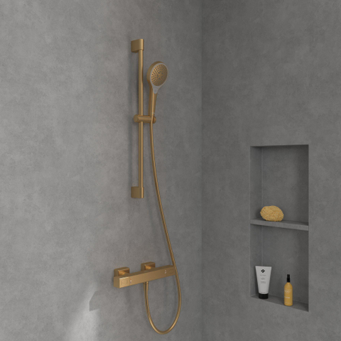 Villeroy & Boch Universal Taps & Fittings Mitigeur thermostatique de douche pour douche Angulaire - Brushed Gold (or) SW974088