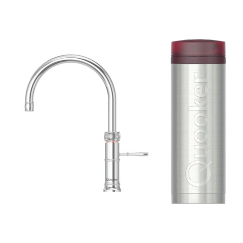 Quooker BE Classic Fusion Round robinet d'eau bouillante - bec orientable - réservoir PRO3 - Eau chaude / eau bouillante - Chrome SW795606