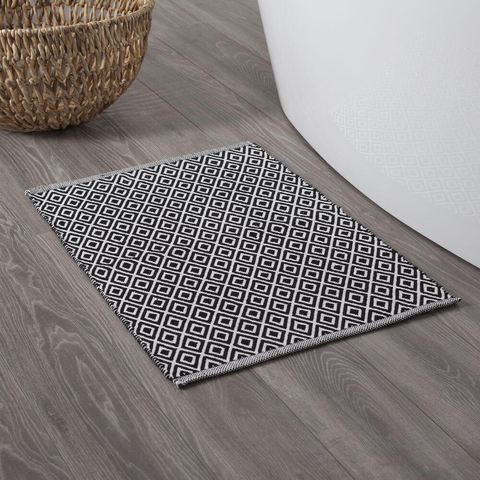 Sealskin Trellis Tapis de bain 60x90cm coton noir SW94550