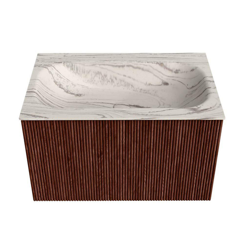 MONDIAZ KURVE-DLUX Meuble de salle de bains 70cm couleur Ruby avec 1 tiroir et 0 porte. Lavabo BIG SMALL Central 1 trou de robinet Nata. SW1432525