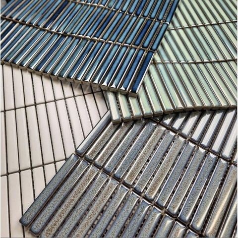 The Mosaic Factory Sevilla mozaïektegel - 30x30cm - 8mm - rechthoek - glans turquoise (blauw) SW397947