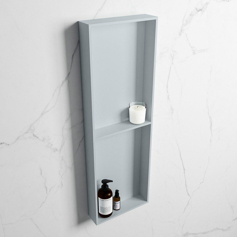Mondiaz Easy nis 29.5x149.5x8cm voor Inbouw/opbouw 2 open vakken Solid surface Clay/Clay SW643828