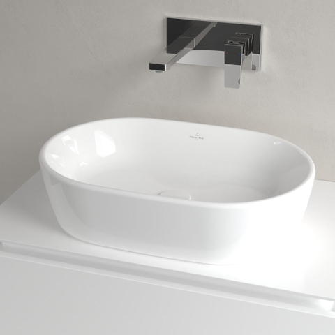 Villeroy & Boch Architectura waskom - 60x40x15.5cm Ovaal - met overloopgat Ceramic - White Alpine (glans wit) SW762340