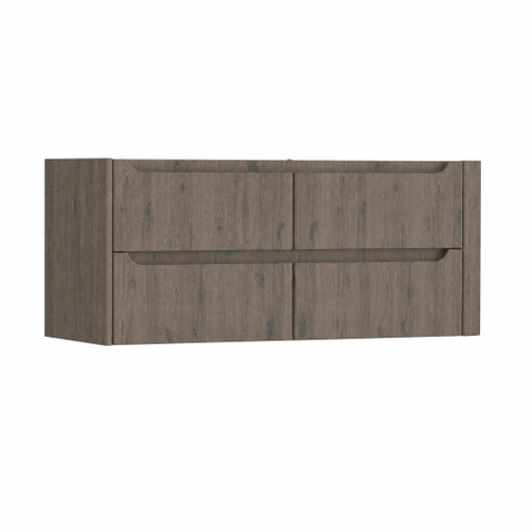 H&R Badmeubelen Juice Wastafelonderkast - 120x45x50cm - rechterhoek afgerond - 4 lades - geïntegreerde greep - tucson oak SW1570824