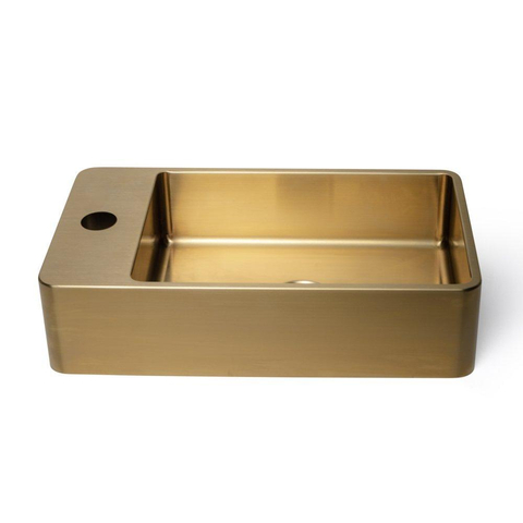 Qisani Vanity 22x40x10cm fontein 1 kraangat met afvoerplug Gold SW203622