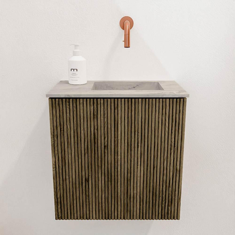 Mondiaz JOYA-DLUX Meuble de toilette 40cm - couleur Dusk - Vasque FAYE position Droite Sans trou de robinet couleur Glace SW1423138