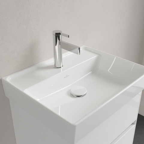 Villeroy & Boch Collaro fontein - 50x40cm - zonder overloop - 1 kraangat CeramicPlus - White Alpine (glans wit) SW358372