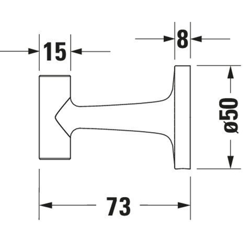 Duravit Starck T Handdoekhaak - rond - hoogglans chroom SW297078
