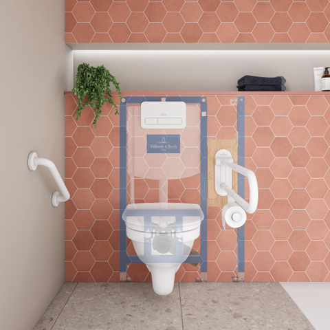 Villeroy & Boch Vicare O.novo Vita closetzitting - met deksel - met softclose - met greeprand - met quick release - White Alpine (glans wit) 1025073