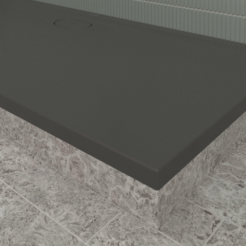 Villeroy & Boch Ecora douchebak - 180x80x3.5cm - afvoer lange zijde - anthracite (antraciet) SW1558915