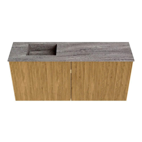 Mondiaz JOYA-DLUX 90cm meuble de toilette - couleur Chêne - Vasque FAYE position Gauche 1 trou de robinet couleur Oza. SW1424101