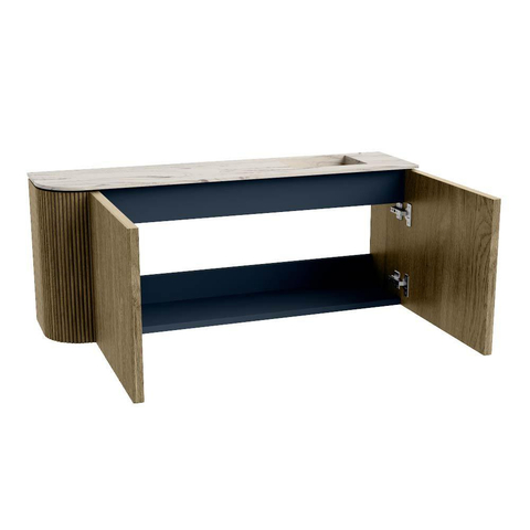 Mondiaz JOYA-DLUX Meuble de salle de bains 101,6cm - arrondi gauche couleur Dusk - Vasque FAYE position Droite Sans trou de robinet couleur Nata SW1425947