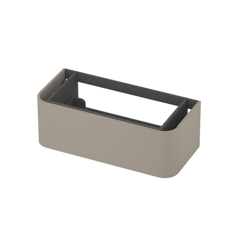INK Concept R Wastafelonderkast - 100x45x35cm - 1 lade - opliggende grepen - afgeronde hoeken - MDF lak - mat creme cotton SW1405384