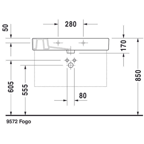 Duravit Vero Meubelwastafel - met kraangat - met overloop - 85x49cm - met wondergliss - wit 0291350