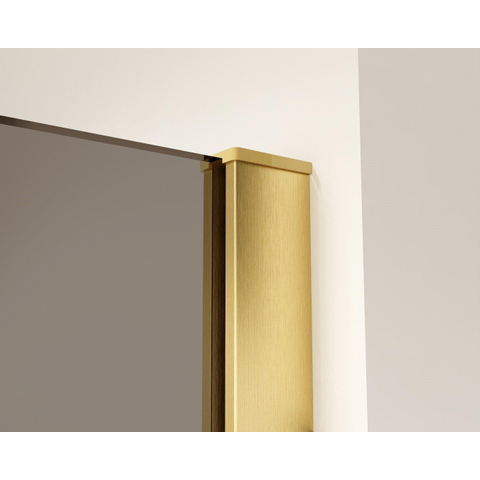 Fortifura Galeria Douche à l'italienne - 90x200cm - verre fumé - Laiton brossé SW876914
