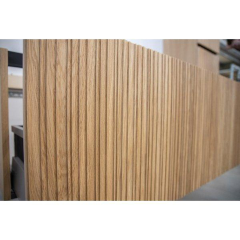 Saniclass Holz Base Badkamermeubelset - 100cm - 1 keramische wasbak zwart - zonder kraangat - 1 lade - spiegel - eiken SW857530