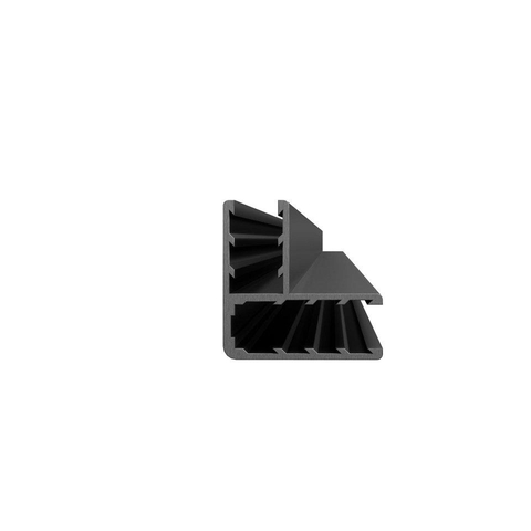 FugaFlow Eccelente Vetro Paroi latérale - 30x200cm - verre fumé - 8mm - avec profilé d'angle - Gunmetal brossé SW1125205