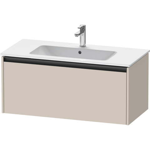 Duravit Ketho.2 Wastafelonderbouwkast - met 1 lade - 101x48x44cm - met greep antraciet - taupe mat SW772305