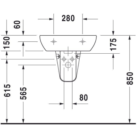 Duravit D-code Wastafel - 55x43cm - glans wit 0315103