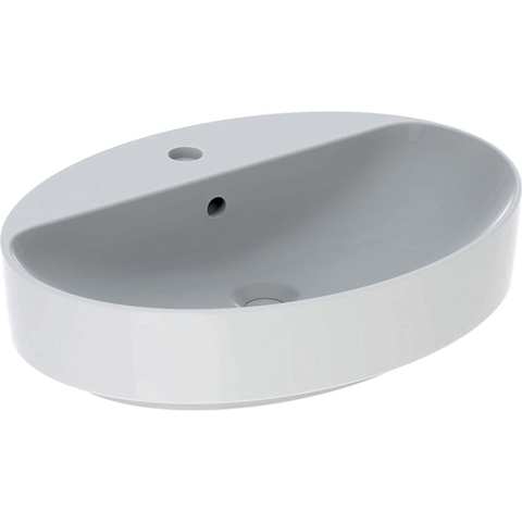 Geberit VARIFORM opzetwastafel - 60x45cm - met 1 kraangat - met overloop - glans wit SW417186