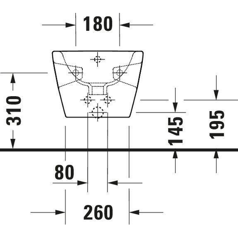 Duravit D-neo Wandbidet - met kraangat - met overloop - 37x54x27cm - met wondergliss - wit SW640395
