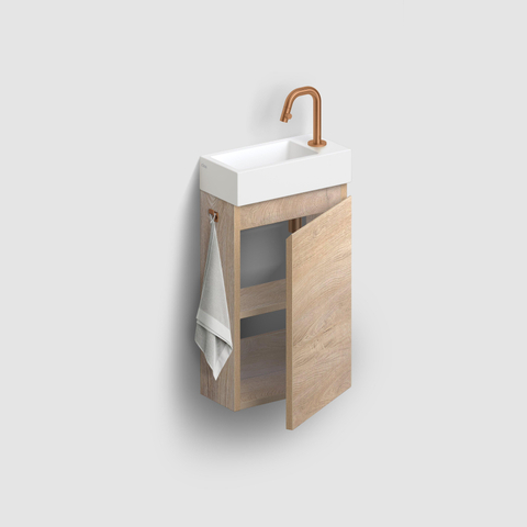Clou InBe Meuble sous-lavabo pour lavabo - 36x55x18cm - droit - chêne grec SW812085