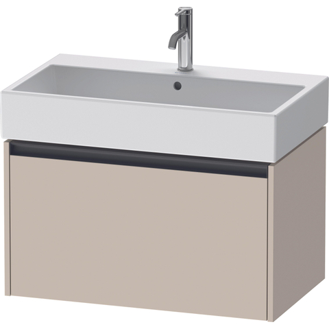 Duravit Ketho.2 Wastafelonderbouwkast - met 1 lade - 78.4x46x44cm - met greep antraciet - taupe supermat SW773147