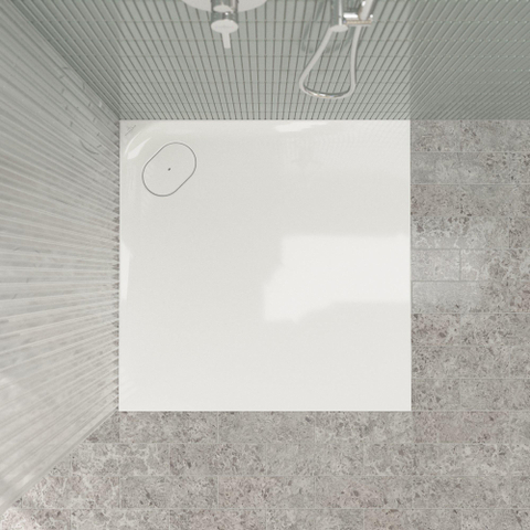 Villeroy & Boch Ecora douchebak - 90x90x3.5cm - hoekafvoer - white alpine (wit) SW1558942
