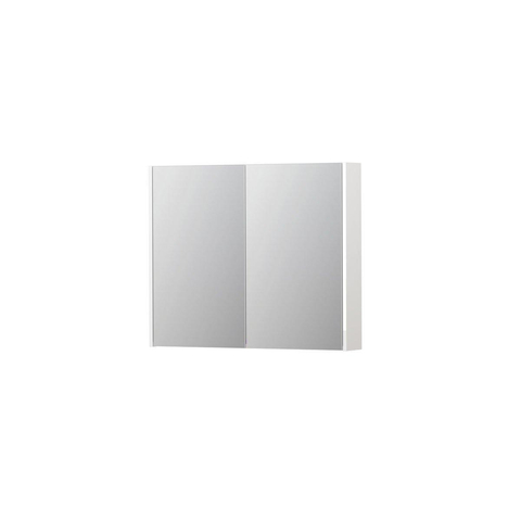 INK SPK2 armoire de toilette – 90 x 74 x 14 cm – 2 portes, portes-miroir double face – Blanc haute brillance SW353376