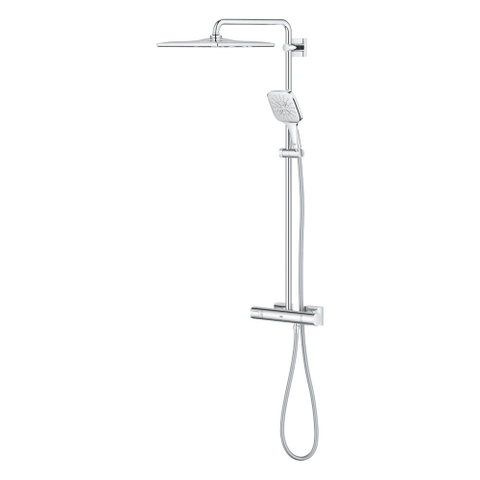 Grohe Rainshower SmartActive ensemble de douche pluie apparent – thermostatique – douche de tête 31 x 31 cm – douchette 3 jets – chrome SW472373