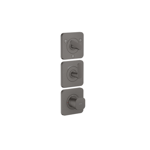 Hansgrohe Axor Citterio C afbouwdeel v. inbouw douchekraan thermostatisch v. 3 functies en cubic cutbrushed black chrome SW1152040
