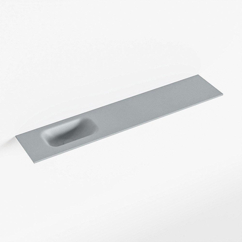 Mondiaz EDEN Fontaine - 110x23x0.9cm - lavabo gauche - sans trous de robinet - pour meuble WC - Solid surface - Plata SW1025889