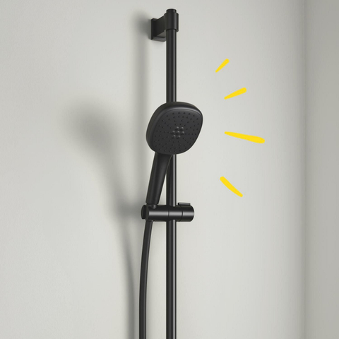 Grohe Vitalio Comfort 110 Glijstangset - 90 cm - vierkante handdouche - 2 straalsoorten - gladde doucheslang - matte black (mat zwart) SW1126507