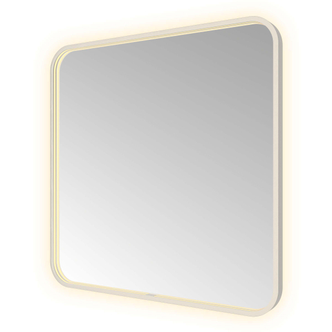 Hotbath &MORE Spiegel - 80x80cm - direct en indirect LED - spiegelverwarming - color changing - dimbaar - met afstandsbediening - geborsteld RVS 316 SW1246094