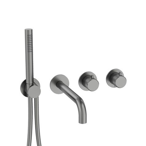 Crosswater 3ONE6 Module Badkraan - inclusief handdouche - inbouwkraan - 2 bedieningsafwerking - RVS slate gunmetal (antraciet) SW1390022