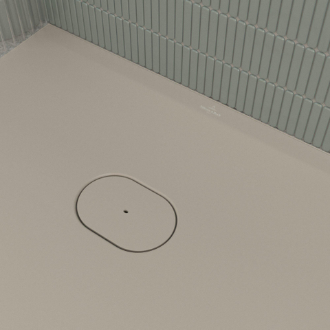 Villeroy & Boch Ecora douchebak - 150x90x3.5cm - afvoer korte zijde - almond (beige) SW1558932
